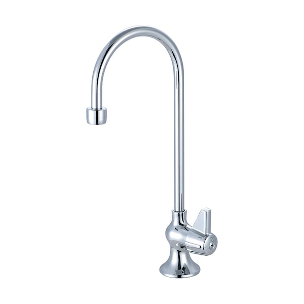 Single Handle Bar Faucet, NPSM, Single Hole, Polished Chrome, Spout Reach: 4.81"